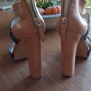 Heels, 2 tone with zip back